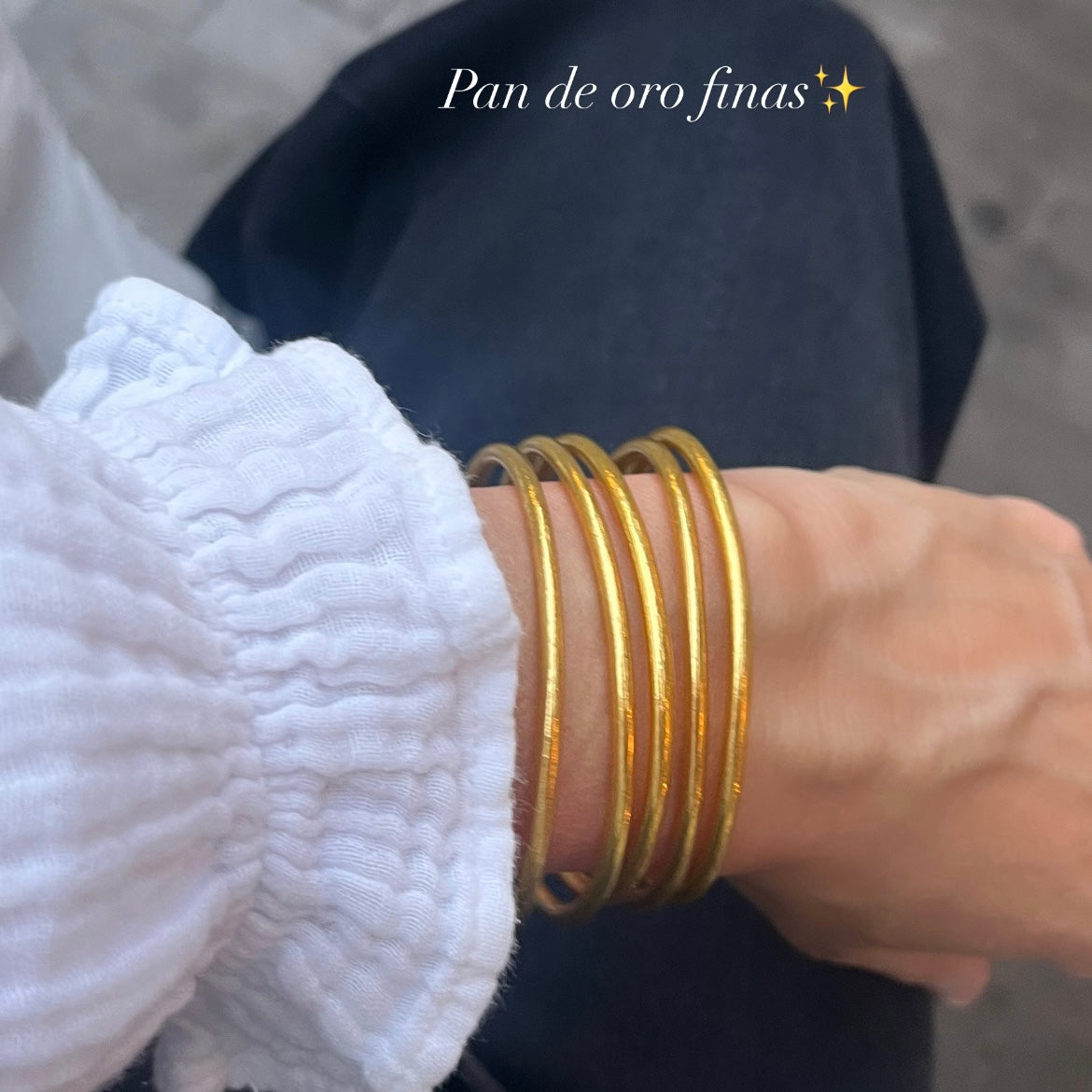 Pulseras no personalizadas de pan de oro finas