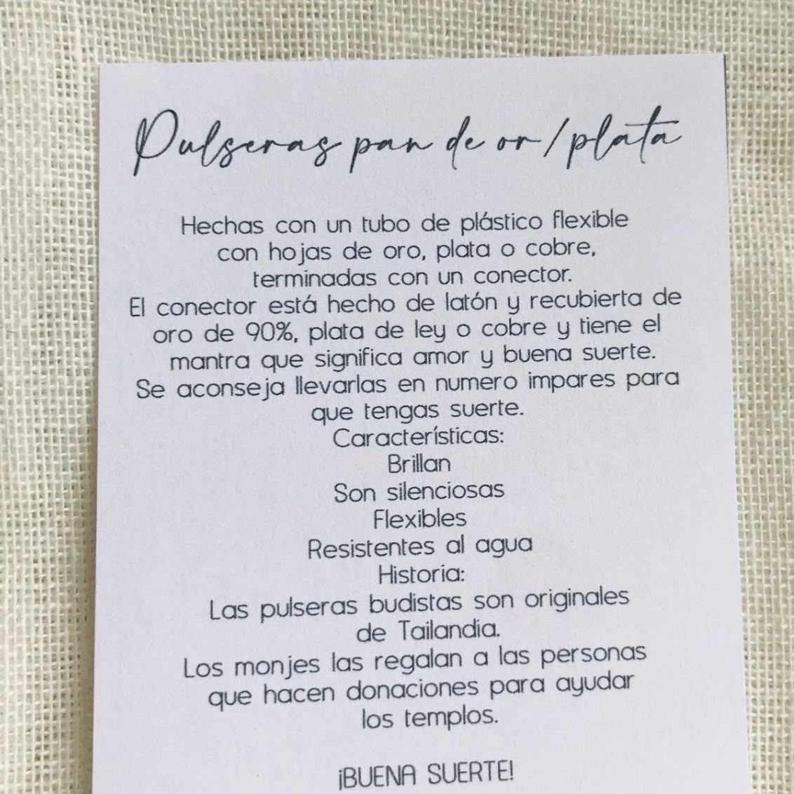 Pulseras no personalizadas pan de oro