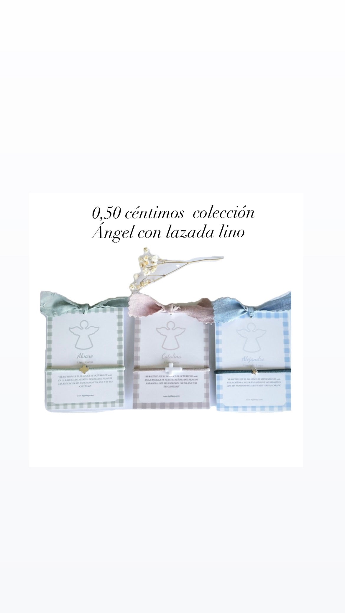 Detalle Bautizo pulsera elástica con medalla Ángel de la Guarda en acero (pack 8 unidades)