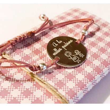 Pulsera personalizada con placa de plata de 20 mm.