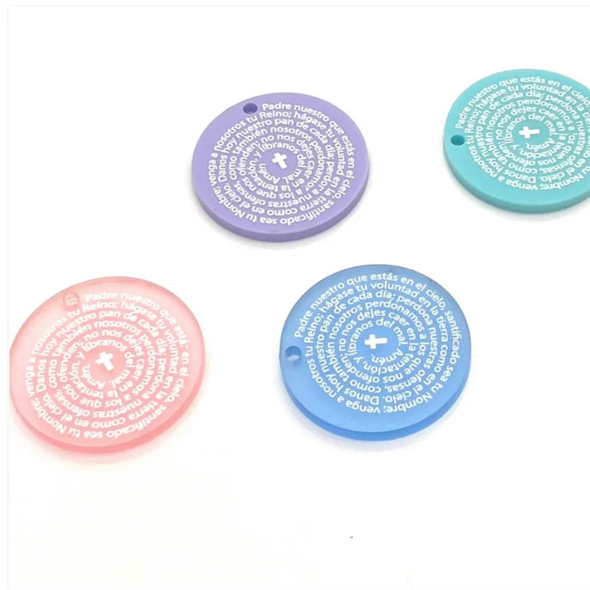Detalle Bautizo Llavero Padre Nuestro(packs de 8)