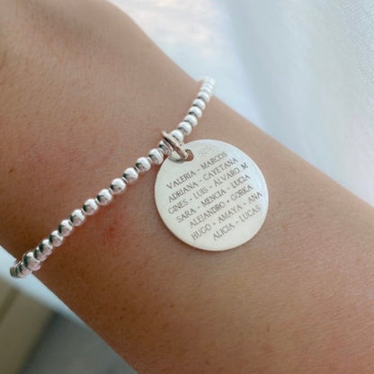 Regalos Profes: Pulsera para profesoras bolitas elástica.