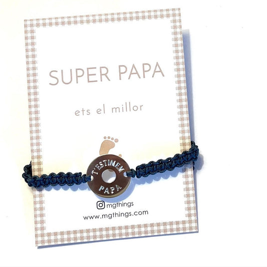 Pulsera trenzada para hombre con donut personalizado.