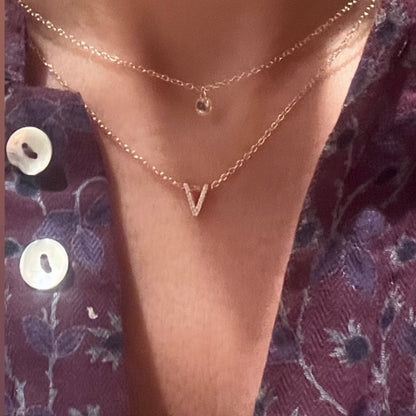 Collar solitario circonita