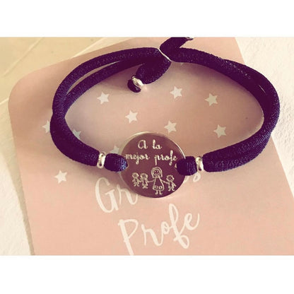 Pulsera personalizada con placa de plata de 20 mm.