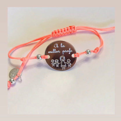 Pulsera personalizada con placa de plata de 20 mm.