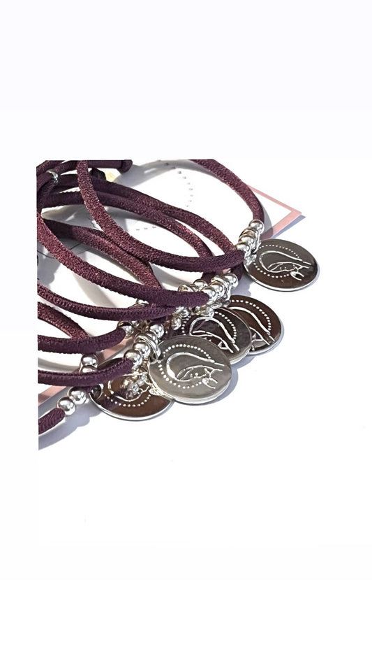 Pulsera elástica de plata Virgen Niña.