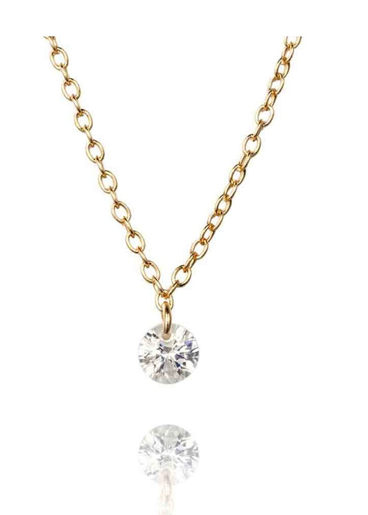 Collar solitario circonita