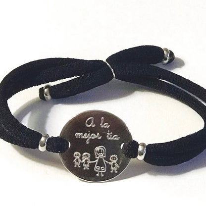 Pulsera personalizada con placa de plata de 20 mm.