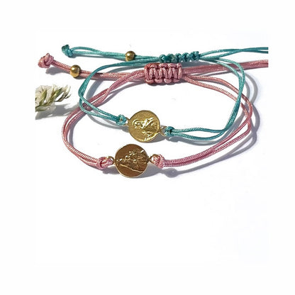 Detalle de Bautizo: Pack de 8 unidades Pulsera Escapulario Virgen del Carmen en acero dorado o acero plata.