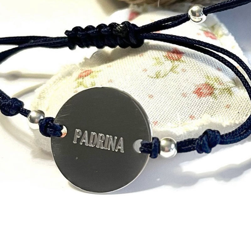 Pulsera personalizada con placa de plata de 20 mm.